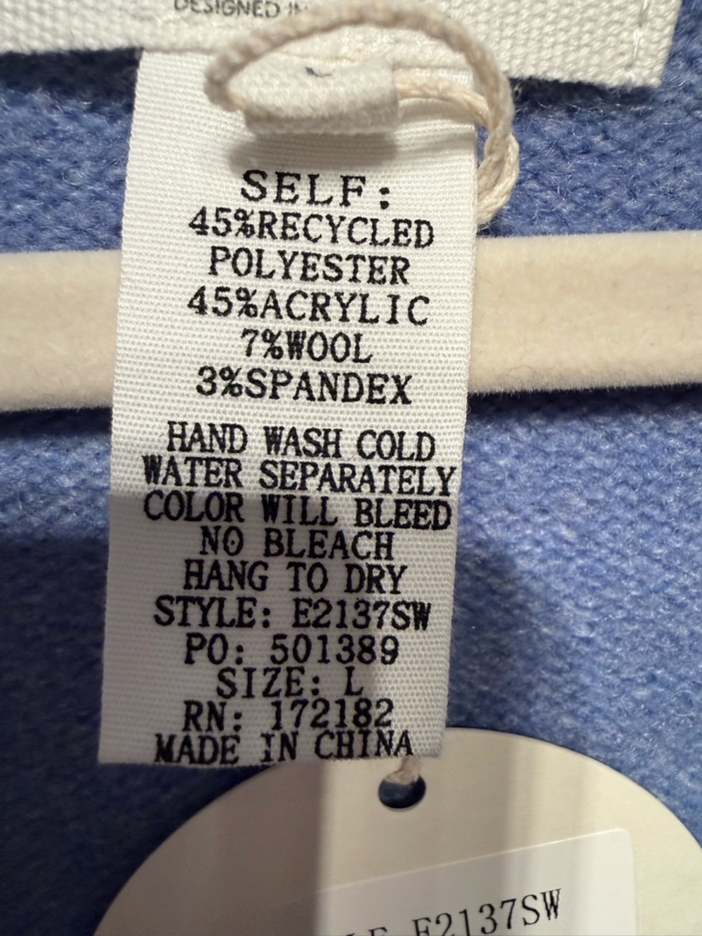 Blue V-Neck Knit Sweater Vest with Side Ties - Picture 4 of 7